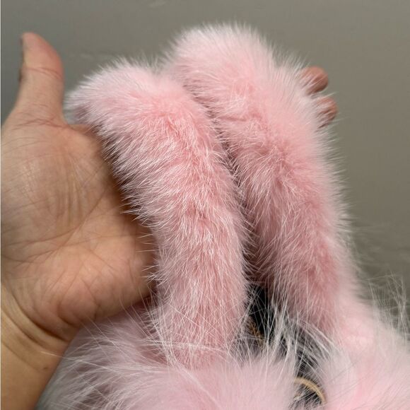 Stunning Pink Gradient Genuine Fox Fur Handmade Top Handle Satchel Bag/Crossbody - Picture 14 of 17